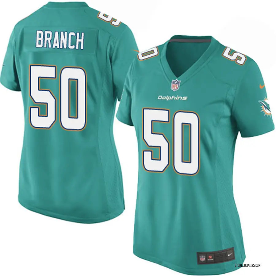Nike Andre Branch Miami Dolphins Women's Game Green Aqua Team Color Jersey