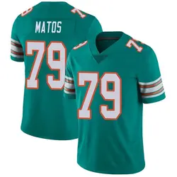 Nike Bayron Matos Miami Dolphins Men's Limited Aqua Alternate Vapor Untouchable Jersey