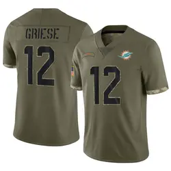 Nike Bob Griese Miami Dolphins Youth Limited Olive 2022 Salute To Service Jersey