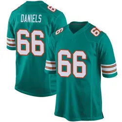 Nike Braeden Daniels Miami Dolphins Men's Game Aqua Alternate Jersey