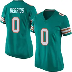 Nike Braxton Berrios Miami Dolphins Women's Game Aqua Alternate Jersey