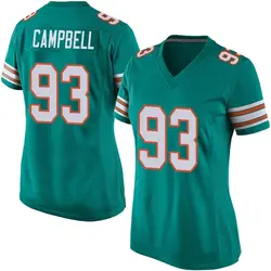 Nike Calais Campbell Miami Dolphins Women's Game Aqua Alternate Jersey