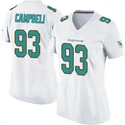 Nike Calais Campbell Miami Dolphins Women's Game White Jersey