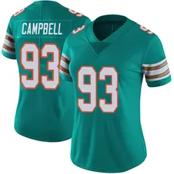 Nike Calais Campbell Miami Dolphins Women's Limited Aqua Alternate Vapor Untouchable Jersey