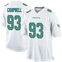 Nike Calais Campbell Miami Dolphins Youth Game White Jersey