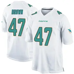 Nike Cam Brown Miami Dolphins Men's Game White Jersey