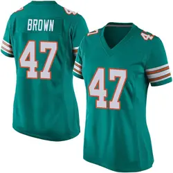 Nike Cam Brown Miami Dolphins Women's Game Brown Aqua Alternate Jersey