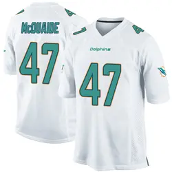 Nike Jake McQuaide Miami Dolphins Youth Game White Jersey