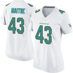 Nike Jason Maitre Miami Dolphins Women's Game White Jersey