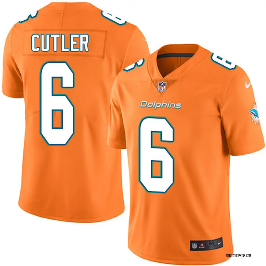 Nike Jay Cutler Miami Dolphins Youth Limited Orange Rush Vapor ...