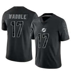 Nike Jaylen Waddle Miami Dolphins Men's Limited Black Reflective Jersey