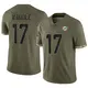 Nike Jaylen Waddle Miami Dolphins Men's Limited Olive 2022 Salute To Service Jersey