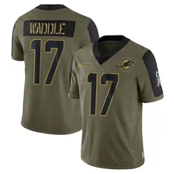 Nike Jaylen Waddle Miami Dolphins Youth Limited Olive 2021 Salute To Service Jersey