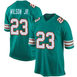 Nike Jeff Wilson Jr. Miami Dolphins Youth Game Aqua Alternate Jersey