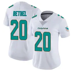 Nike Justin Bethel Miami Dolphins Women's White limited Vapor Untouchable Jersey