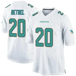 Nike Justin Bethel Miami Dolphins Youth Game White Jersey