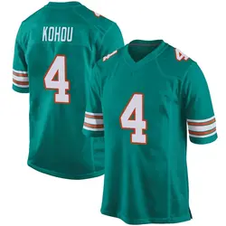 Nike Kader Kohou Miami Dolphins Youth Game Aqua Alternate Jersey