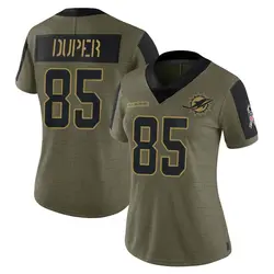 Nike Mark Duper Miami Dolphins Women's Limited Olive 2021 Salute To Service Jersey