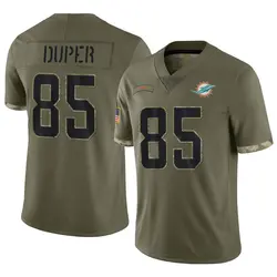 Nike Mark Duper Miami Dolphins Youth Limited Olive 2022 Salute To Service Jersey