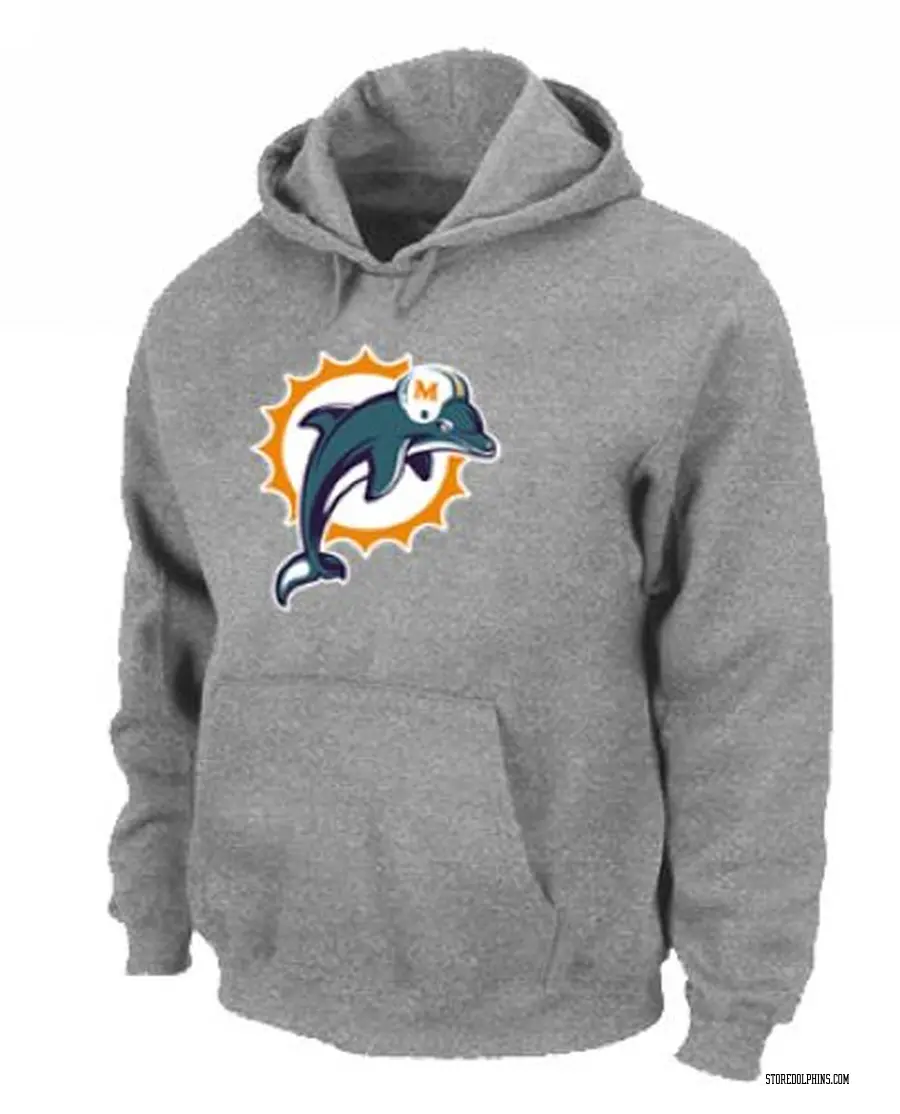 Nike Miami Dolphins Mens Grey Logo Pullover Hoodie 