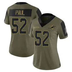 Nike Patrick Paul Miami Dolphins Women's Limited Olive 2021 Salute To Service Jersey