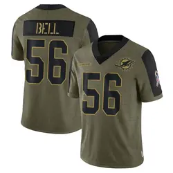 Nike Quinton Bell Miami Dolphins Youth Limited Olive 2021 Salute To Service Jersey