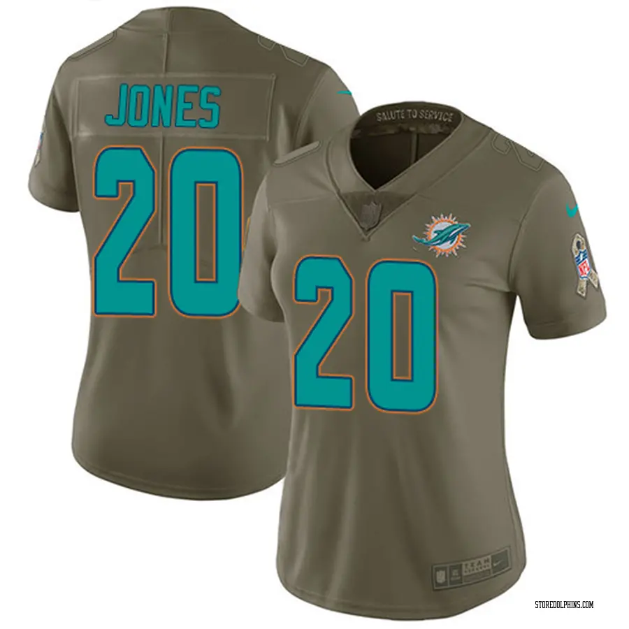 Nike Reshad Jones Miami Dolphins Women's Limited Olive 2017 Salute to ...