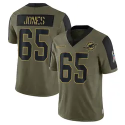 Nike Robert Jones Miami Dolphins Men's Limited Olive 2021 Salute To Service Jersey