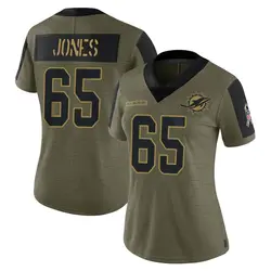 Nike Robert Jones Miami Dolphins Women's Limited Olive 2021 Salute To Service Jersey