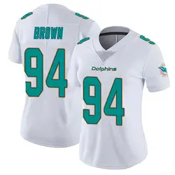 Nike Shakel Brown Miami Dolphins Women's White limited Vapor Untouchable Jersey