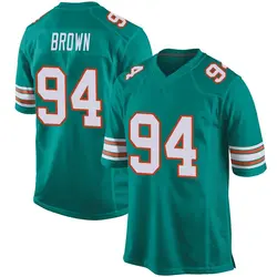 Nike Shakel Brown Miami Dolphins Youth Game Brown Aqua Alternate Jersey