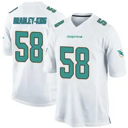 Nike William Bradley-King Miami Dolphins Youth Game White Jersey